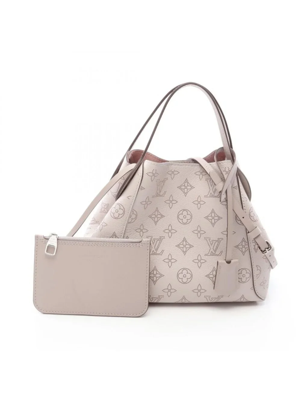 Louis Vuitton Hina PM Mahina 2-Way Gray Leather Handbag